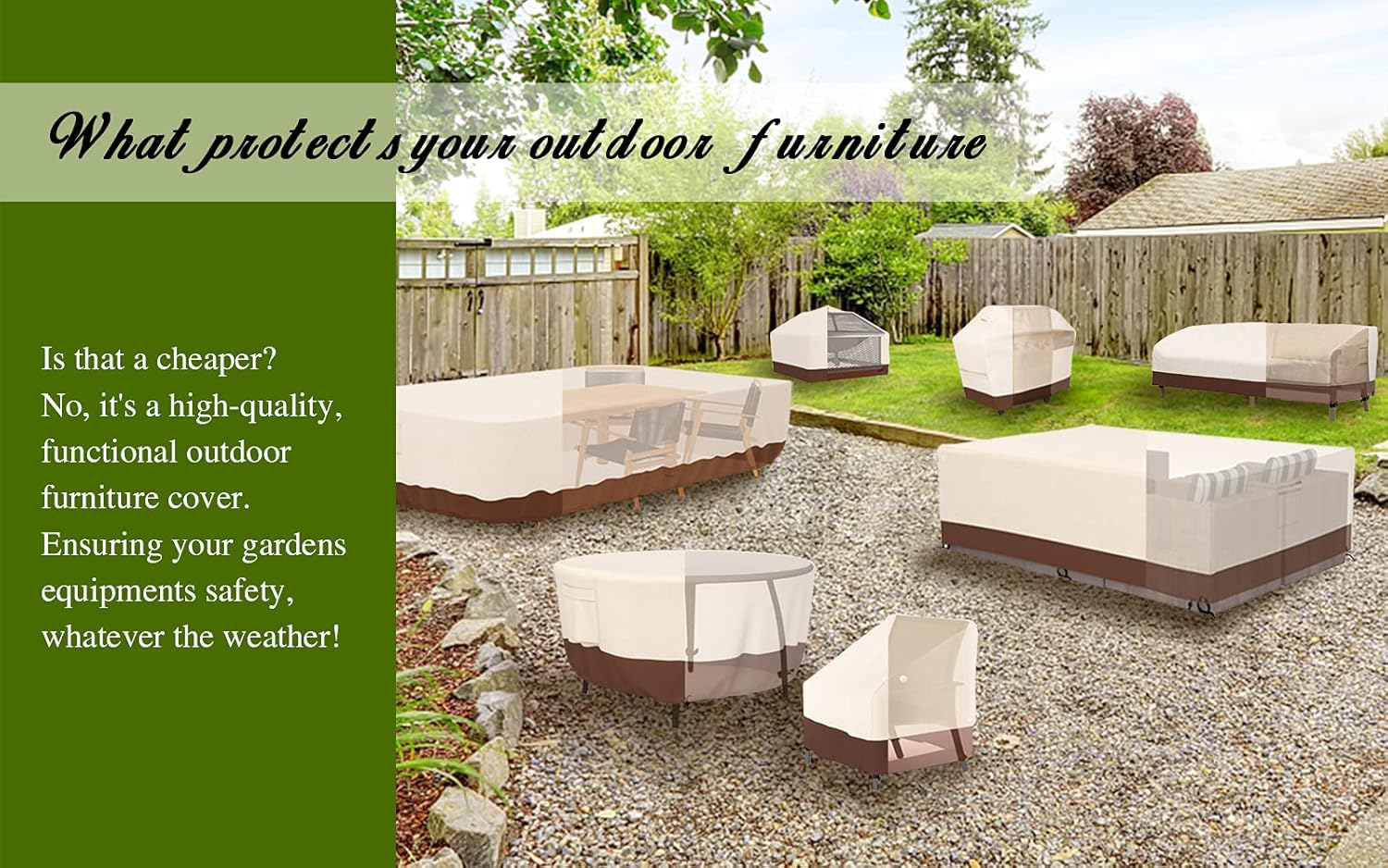 Patio Chair Covers, Outdoor High Back Chair Cover, 600D Heavy Duty and Waterproof Outdoor Patio Furniture Cover, Tear-Resistant, 35" D x 28" W x 35" H, Beige & Brown : Everything Else