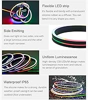 Vista 3 de ALITOVE Tira de luces de neón direccionables RGB WS2811, color de ensueño, arco iris, programable, luces LED digitales de píxeles de 16.4 pies, 540