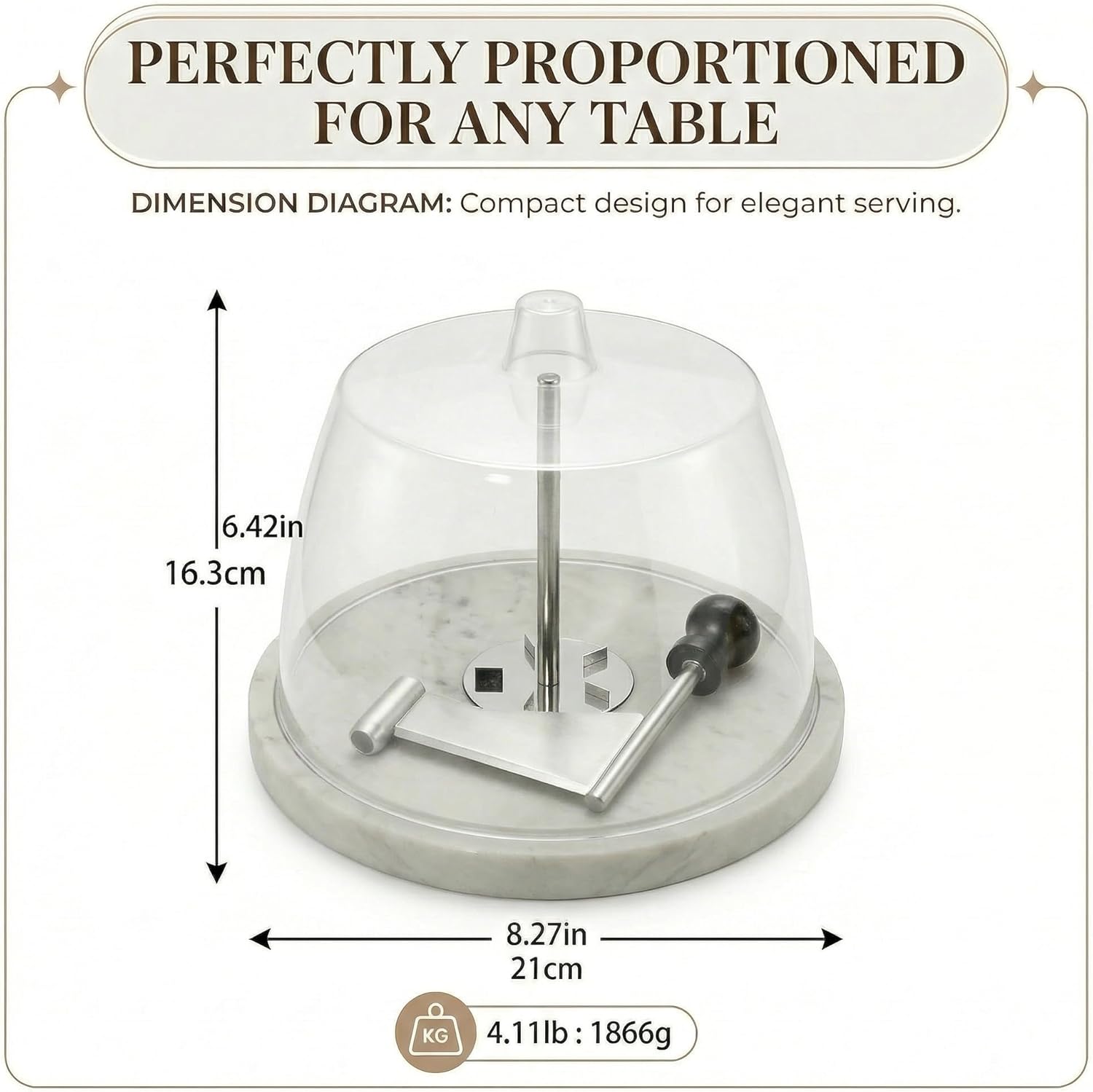 Cheese Curler with Marble Base + Dust Cover + Cheese Knife Set Cheese Shaver, Easy to Install, Simple to Clean (White)
