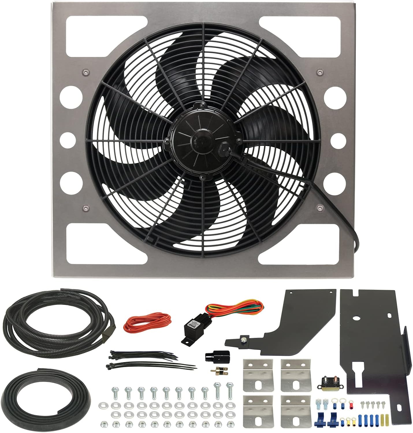 Derale 20161 Jeep Wrangler Direct Fit Electric Fan Kit , Black Automotive