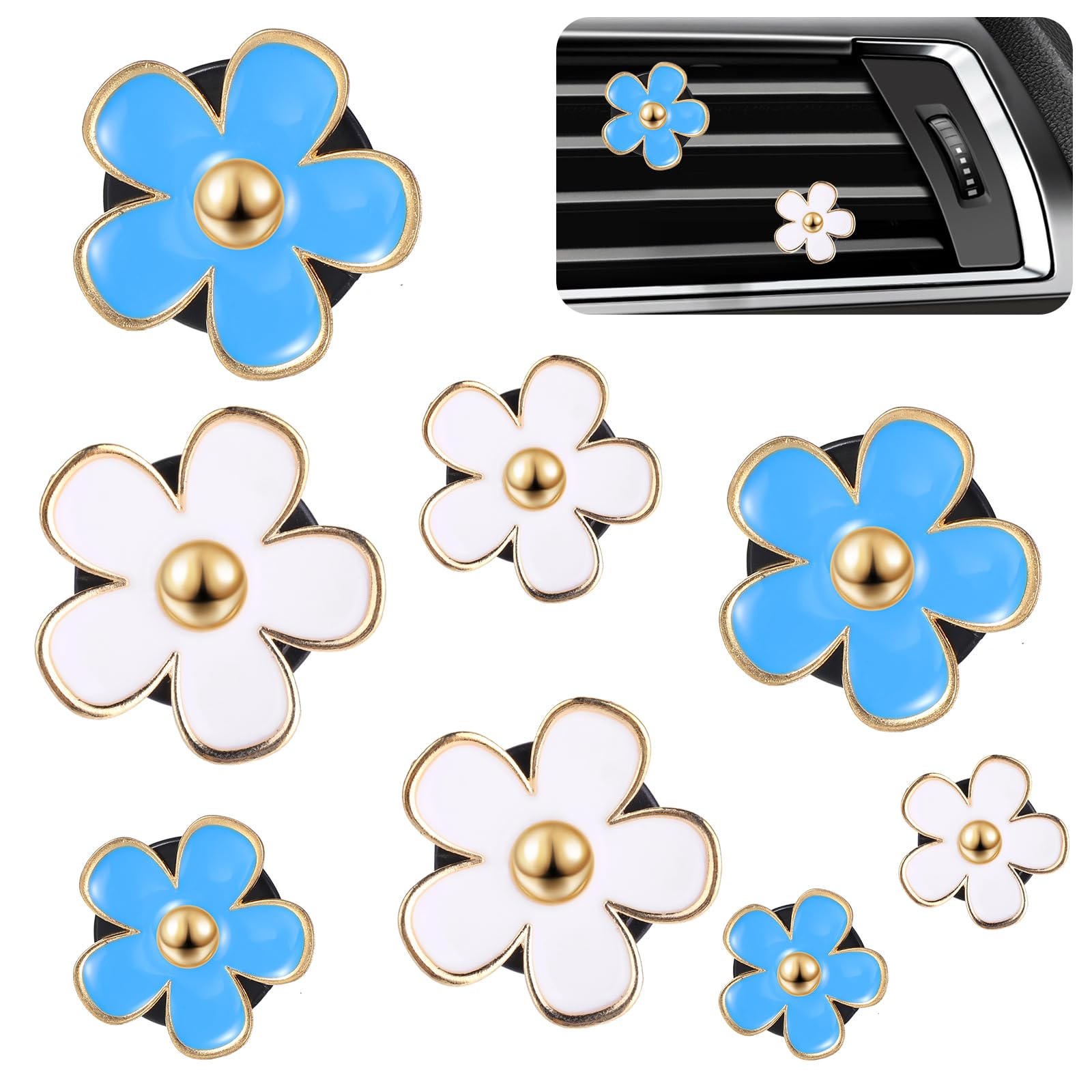 8PCS Daisy Flower Air Freshener Car Clips Cute Car Vent Clips Air  Conditioning Outlet Clip Air Vent Clips Car Interior Decor Charm Colorful  Car