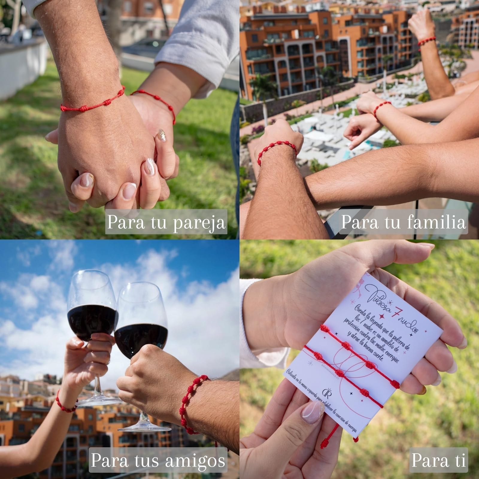 Bracciale Rosso 7 Nodi Con Iniziale A-Z – Portafortuna Malocchio In Acciaio Inox, Regolabile Per Coppie E Amici