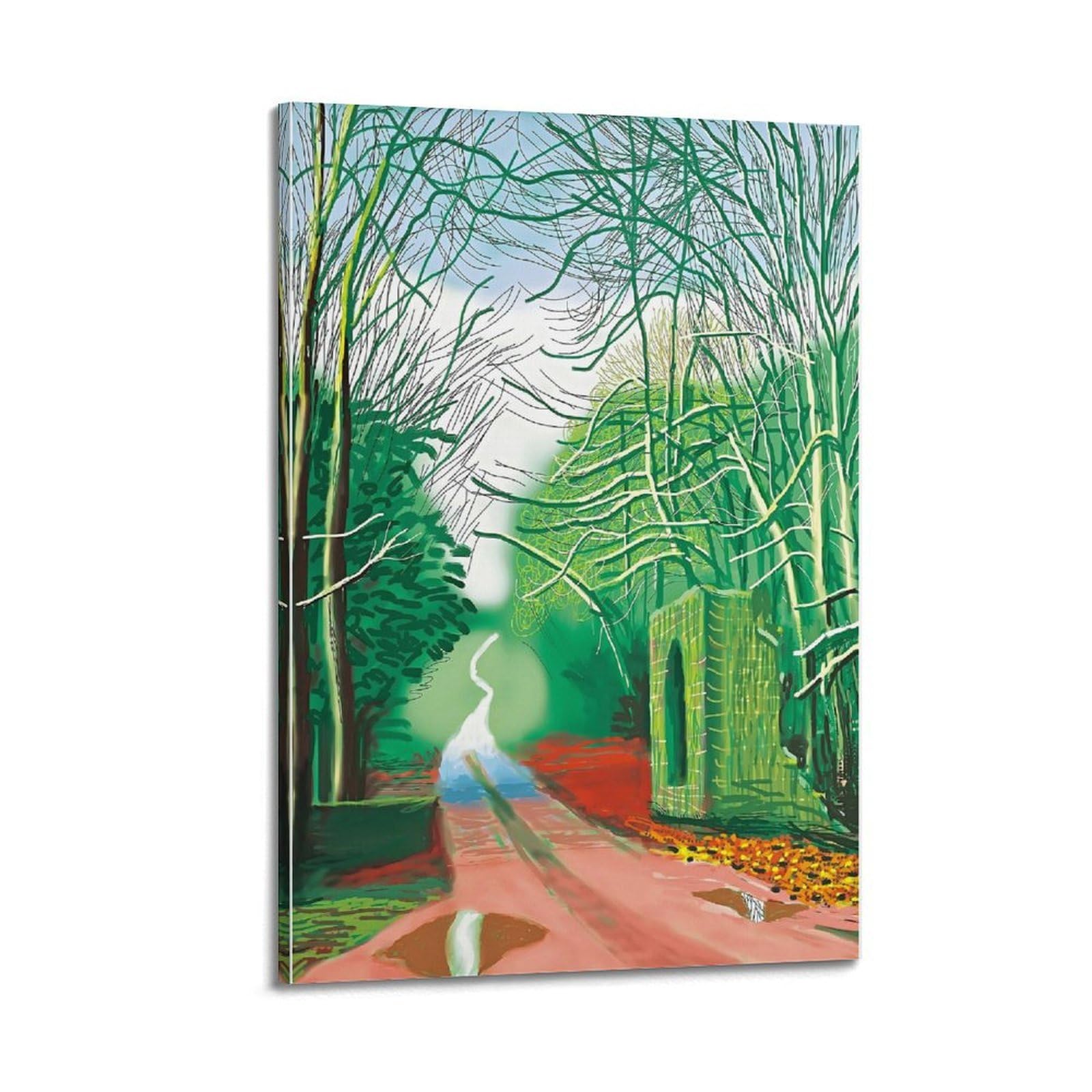 Jocrynsi Frame-Style David Hockney Vintage Abstract Wall Art Beige Posters Aesthetic Canvas Wall Art Print Home Decor For Bedroom Living Room12x18inch(30X45cm)