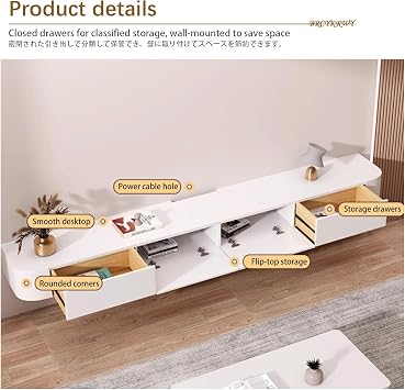 Wall-Mounted Floating TV Stand for TVs Up to 80 Inches, Media Console Cabinet with Doors, Stylish Entertainment Center for Living Room & Bedroom