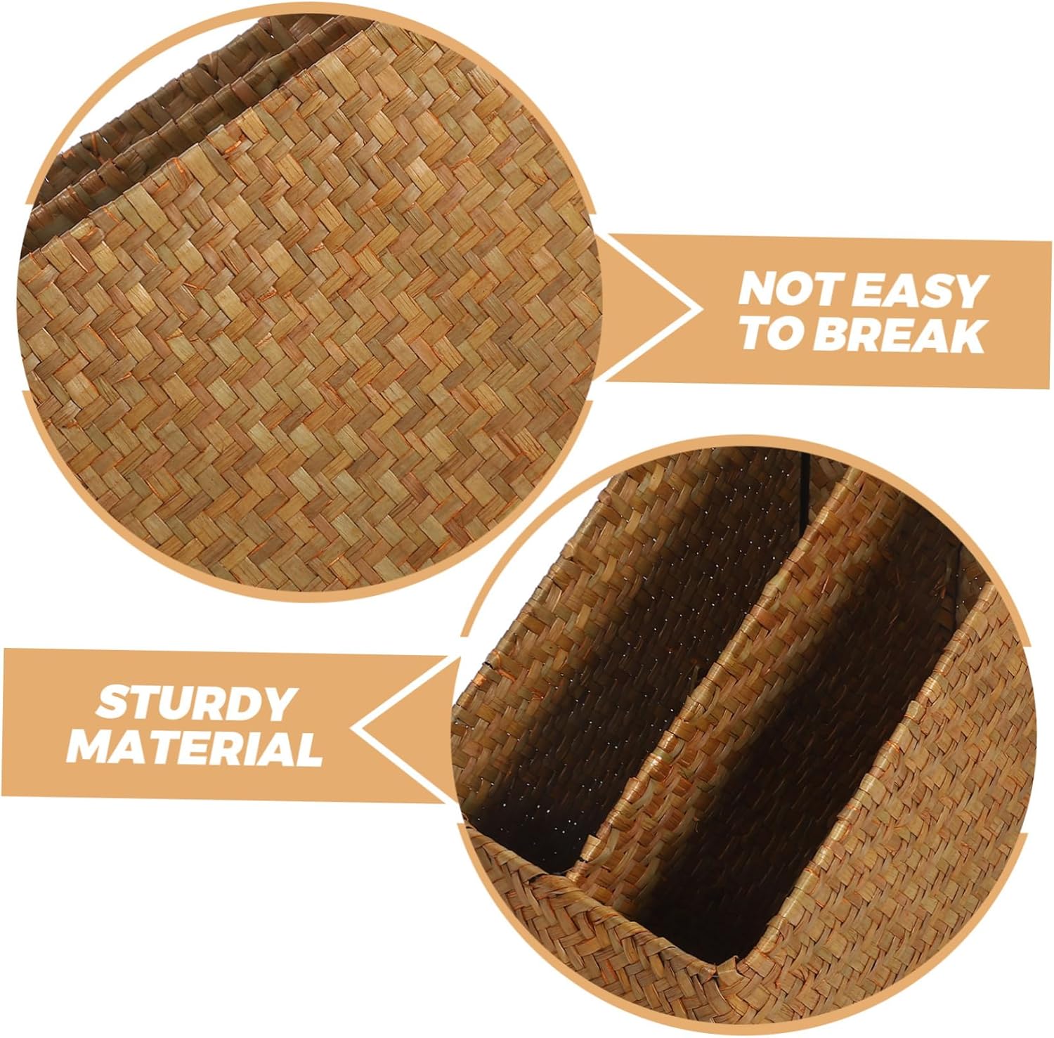 Cabilock Woven Desk File Organizer Basket Stylish Multi Use Storage for Magazines Documents Books Sturdy Handmade Design for Office Living Room Bedroom Double Compartment Storage