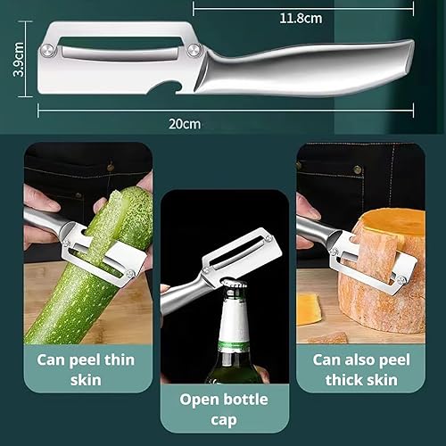 Miniatura 7 de Rallador rotativo de queso, 5 en 1 cuchillas de acero inoxidable reemplazables con asa, base de succión fuerte, cortador de verduras con cepillo de