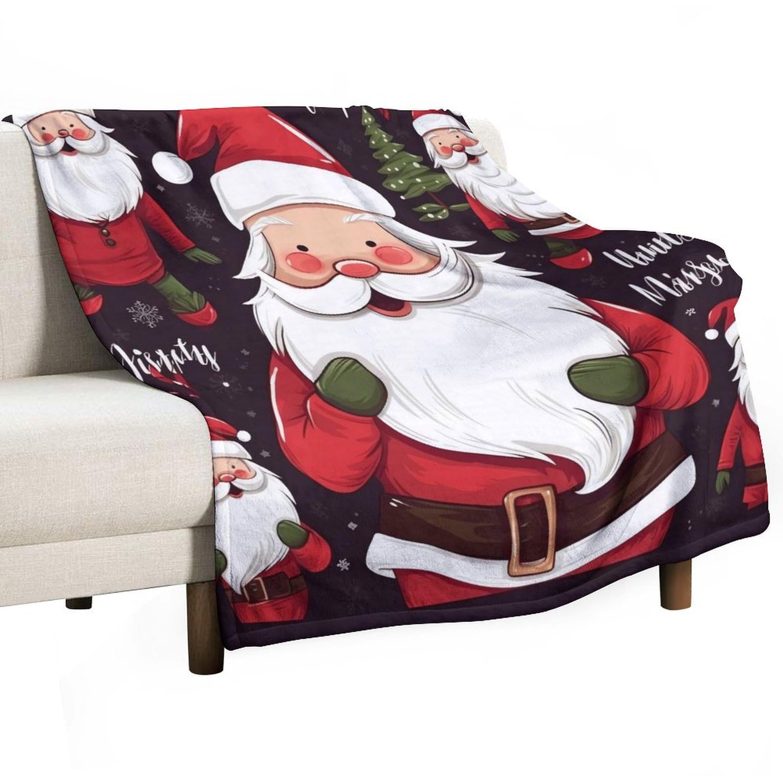 Couverture flanelle Père Noël pour cocooning sur le canapé