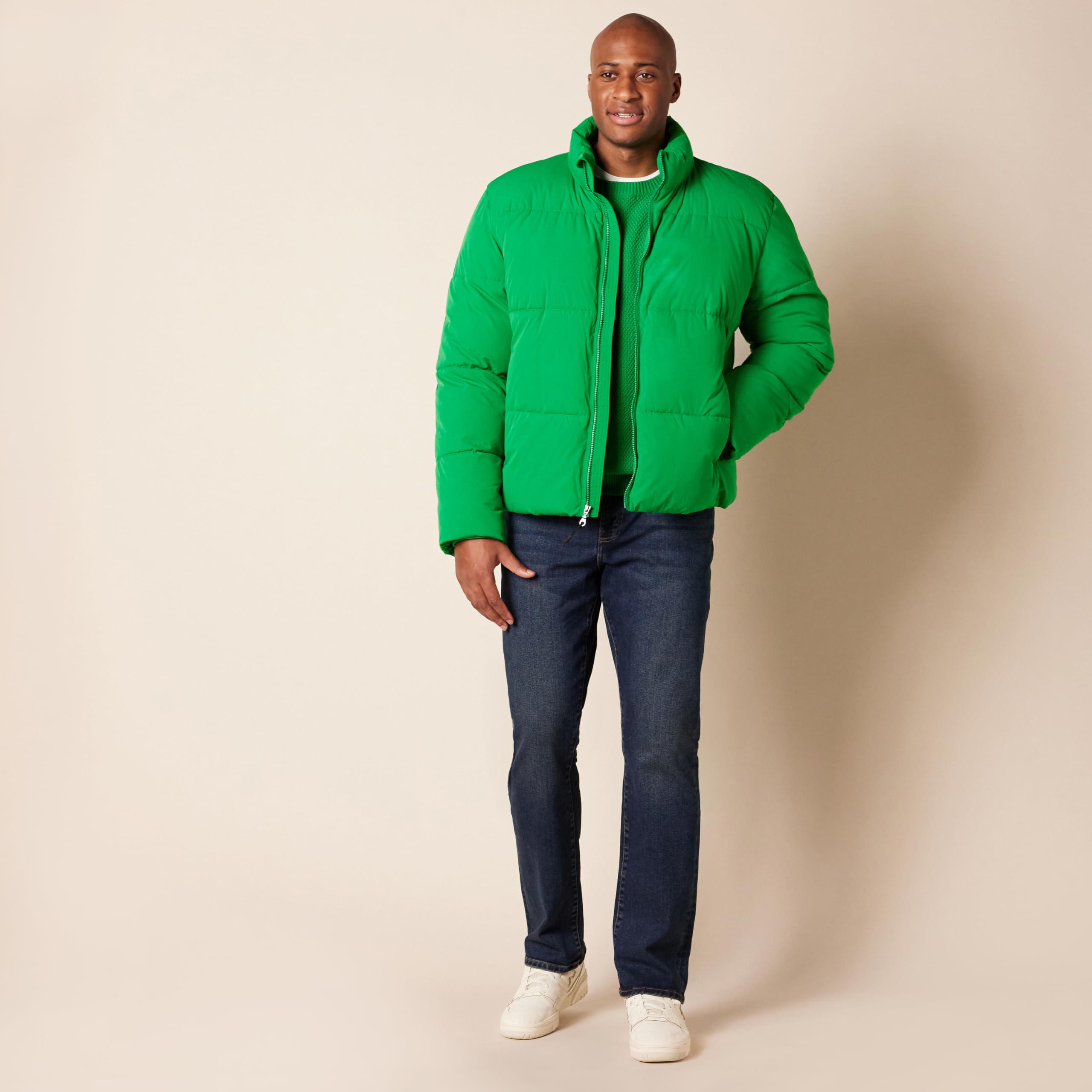 Amazon Essentials Mężczyźni Mock Neck Puffer (dostępny w dużych i wysokich)