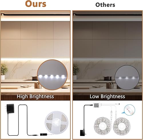 Miniatura 5 de Tira de luces LED blancas, 100 pies, regulable, brillante, 24 V, cinta de luz LED con control remoto y aplicación, 2700K-6500K blanco 1440 luces LED