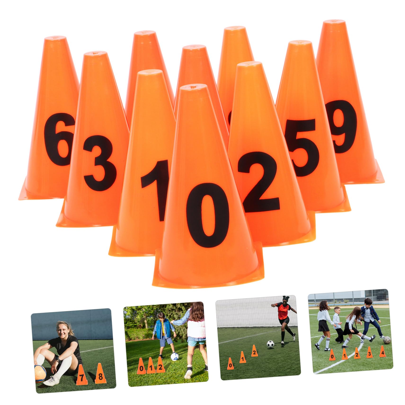 YARNOW Cubo De De Entrenamiento Conos De Práctica De Patinaje Conos para Entrenamiento Deportivo Postes De Agilidad De Fútbol Mini Conos De Futbol Polos Orange El Plastico