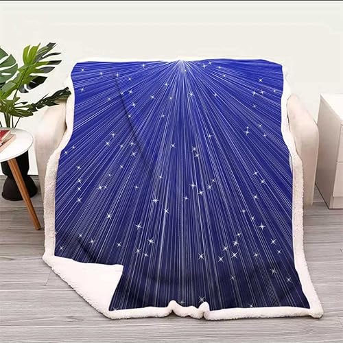 Cobijas Calientes para Invierno de cielo estrellado azul marino, mantas suaves decorativas para sofá, cama, sofá, silla, tamaño individual, 59 x 79