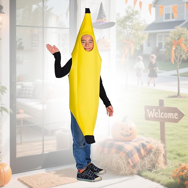 Foto 4 de 7 de Noaxylic Disfraz de Plátano, Traje de Plátano para Niños Unisex, Outfit-banano