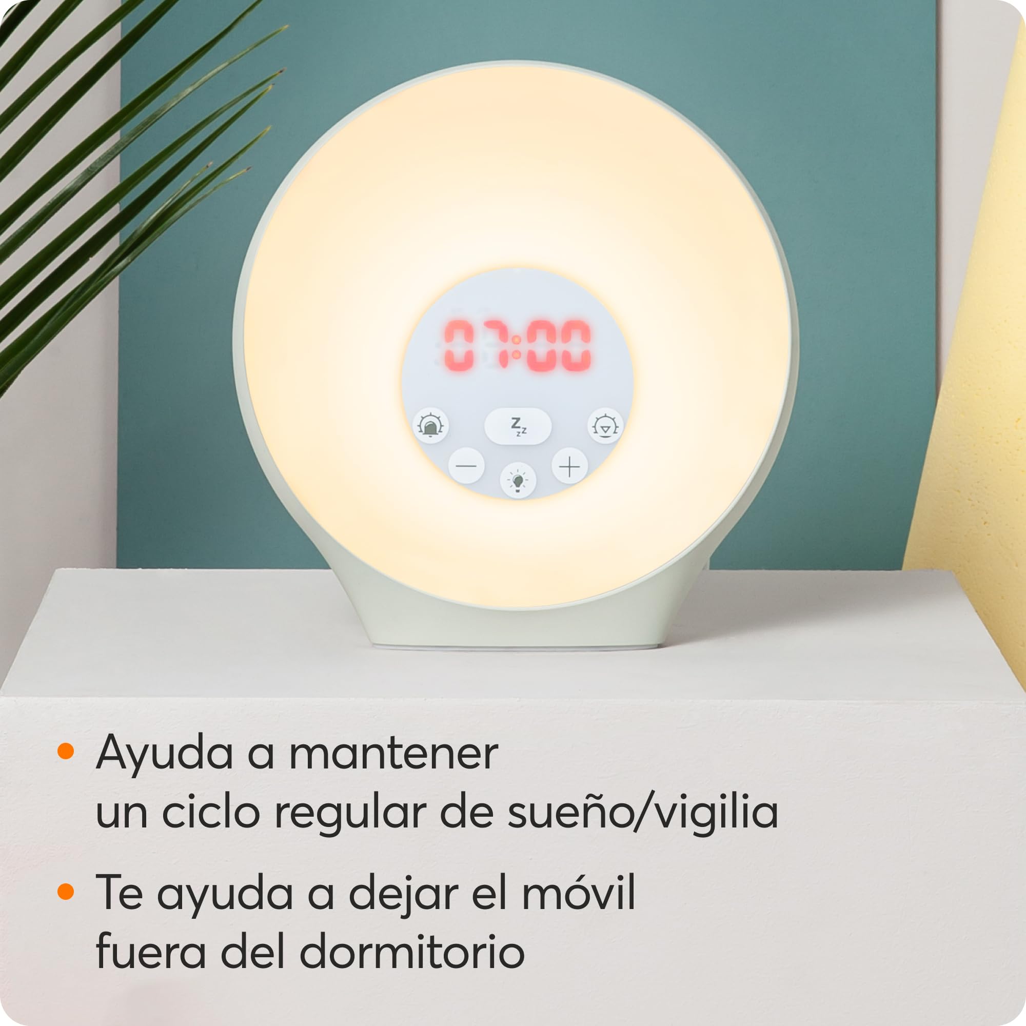 Lumie Sunrise Alarm - Simulación de Amanecer y Anochecer Graduales, Alarma Despertador con Luz, 5 Sonidos, 6 Colores de Luz Ambiental