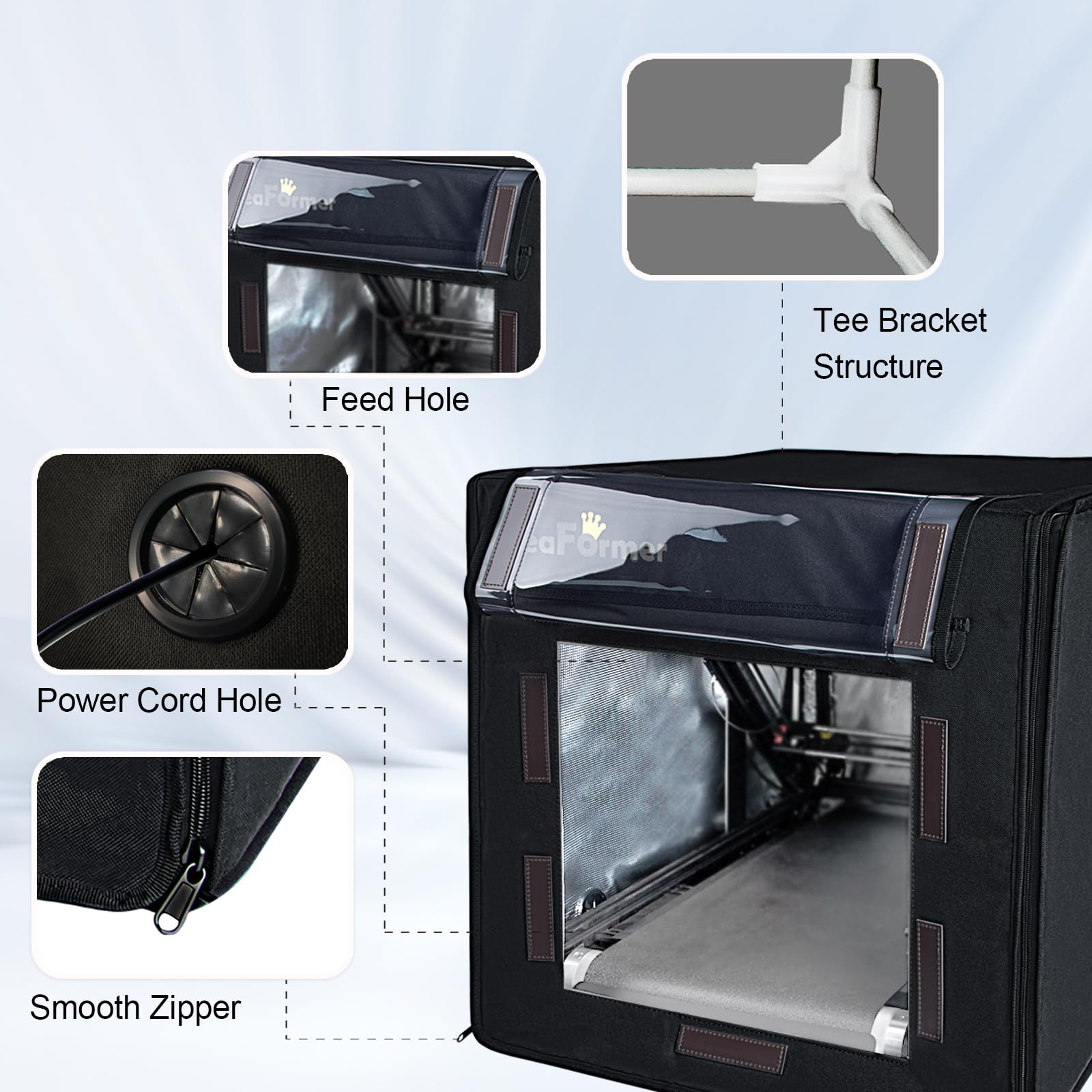 IdeaFormer IR3 V2 Abdeckhülle, hitzebeständig & staubdicht, temperaturkonstant Gehäuse für IR3 V2 Förderband-3D-Drucker, Maße 550 x 710 x 575 mm