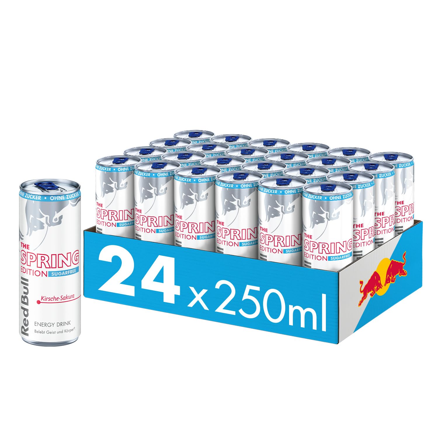 NEU: Red Bull Energy Drink Spring Edition Sugarfree, Kirsche-Sakura, 24 x 250ml EINWEG