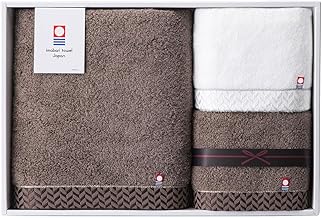 Imabari Towel, Bath Towel, Face Towel, Imabari, Gift Box, Highest Quality, Ultra Thick, Premium (1 Mocha Bath Towel / 1 White Face Towel + 1 Mocha Face Towel), Towel Set, Gift, Moving Greeting, Birth
