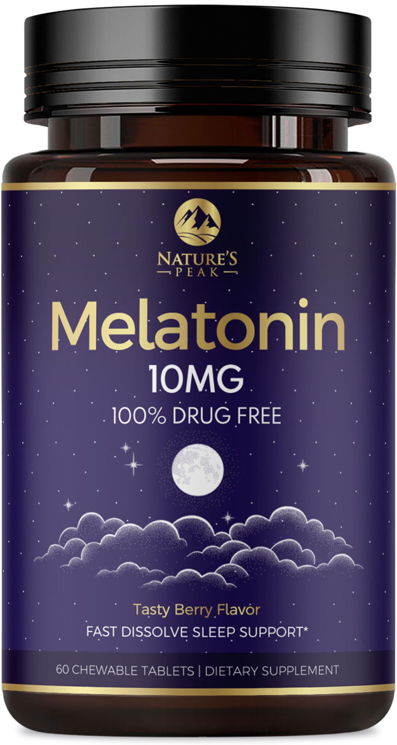 Melatonin 10mg - Fast Dissolve Sleep Support Supplements for Adults - Extra Strength 10 mg Melatonin Tablets for