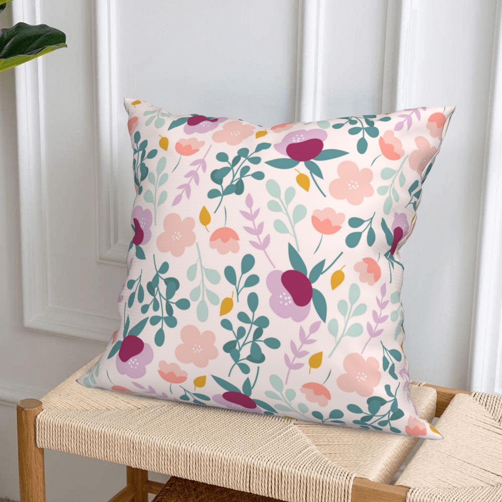 Housse Coussin 50x80 cm Lot de 2, Housse de Coussin Couleur Coussin Canape, Rectangulaire Coussin Decoratif Fleur Coussin Exterieur, Taie D'oreiller pour Canapé Salon Moderne Decoration Maison -DF228