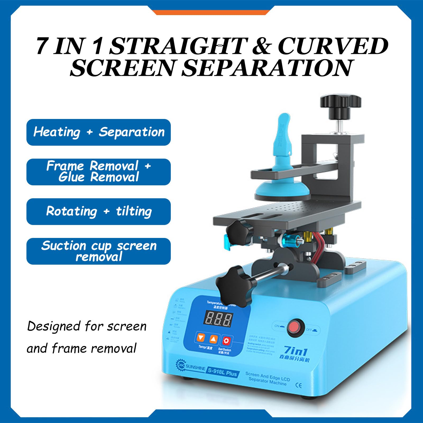 Máquina Separadora de Pantallas LCD, Equipo de Extracción de Pantallas Táctiles para Teléfonos Móviles, Herramienta de Reparación con Placa Calefactora Rápida,220V