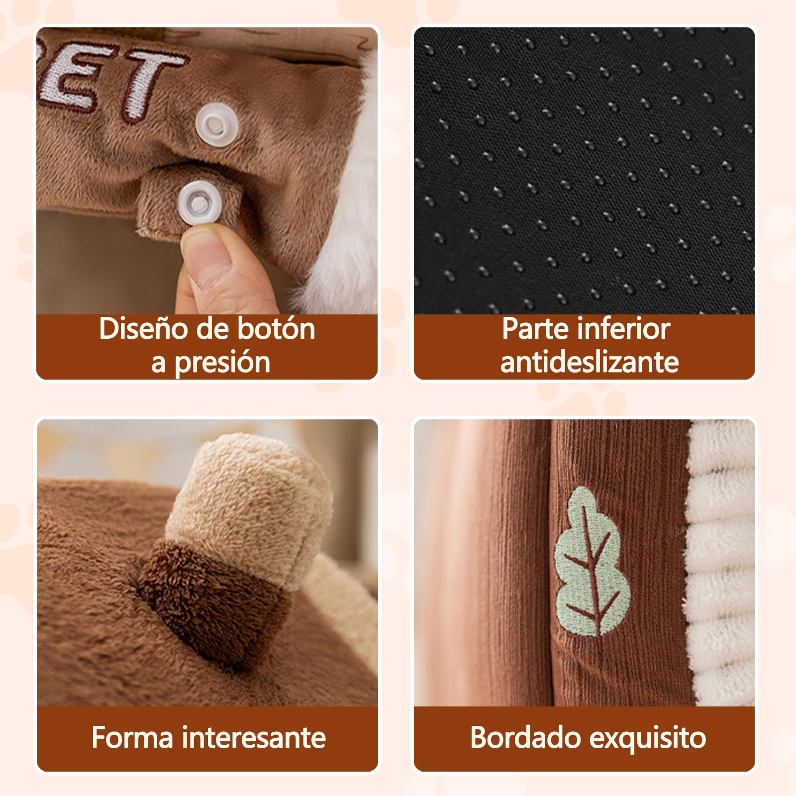 Galatée Casa para Gatos, Linda Cueva con Chimenea, Casa Suave con Dibujos Animados, Cálido Refugio para Gatos, Tienda De Campaña para Perros con Cojín Extraíble(L, Amarillo)