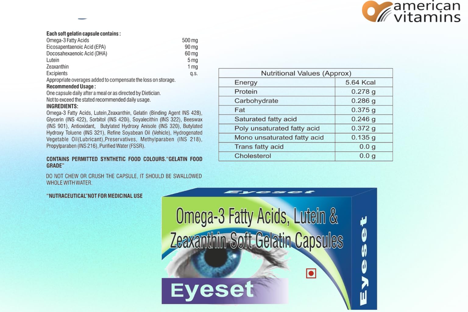 EYESET Eye Health Supplement with Omega 3, Lutein & Zeaxanthin | Supports Vision, Screen Eye Strain & Eye Wellness | Softgel Capsules || 60 Capsules — Amazon image 5