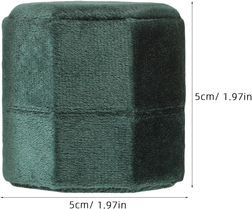 Jewelry Stylish Velvet 2pcs with 3 Slots Hexagonal Box Ring and Detachable Lid for Efficient Organization and Scratch Prevention Six-sided Ring Storage Case for Wedding image 2