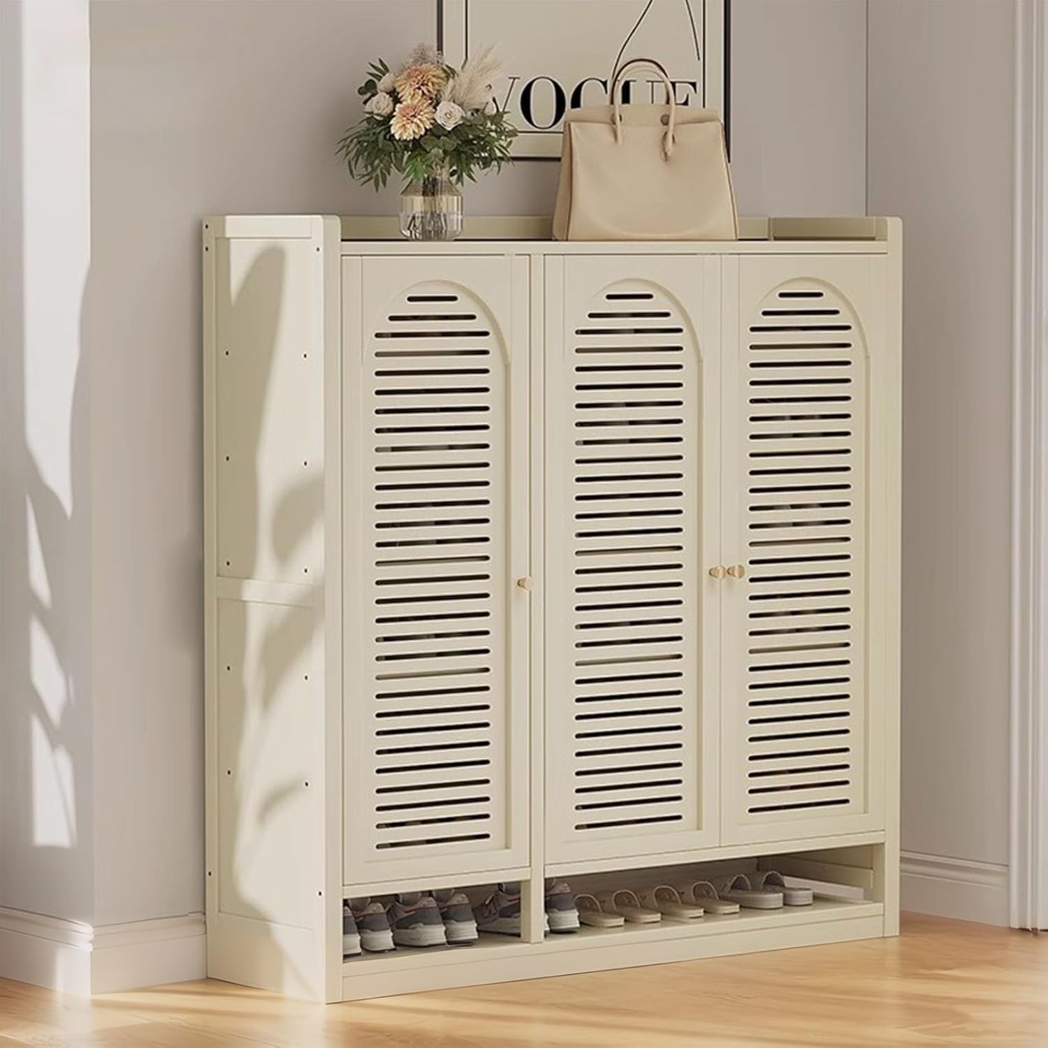 Shoe Storage Cabinet Cabinets Hallway Slim Cupboard Cupboards Hallways Slimline，Slim 8-Tier Shoe Cabinet - Space Saving Narrow Shoe Rack for Entryway, Freestanding Hidden Storage for Boots &