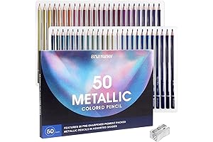 LBW 50 Metallic Colored Pencils Set for Artists, Kids & Beginners