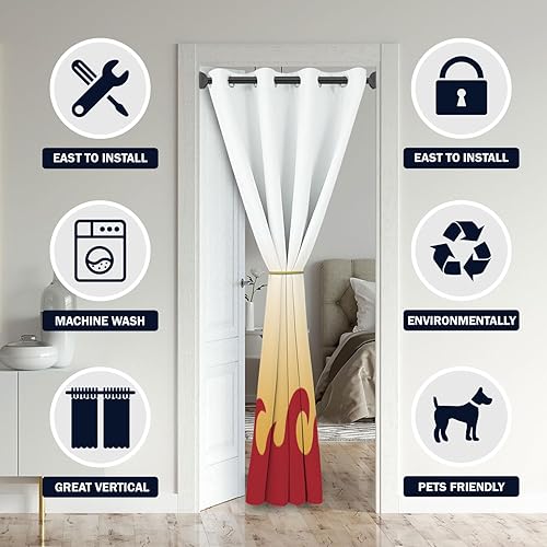 Miniatura 3 de JUNHAOLONG Demon Rengoku Kyoujurou - Cortinas opacas para puerta de anime, para armario de dormitorio de niños, con ojales, aislamiento térmico,