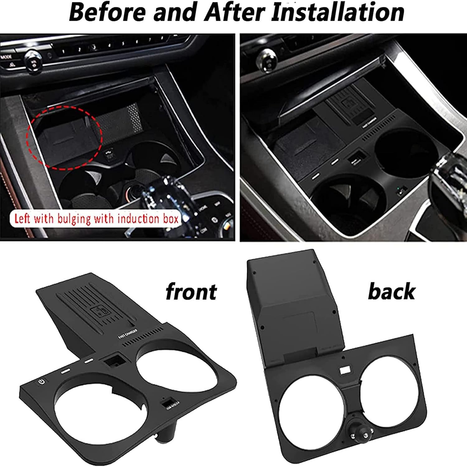 Wireless Car Charger for BMW X5 X6 X7 2019 2020 2021 2022 2023, 15W Fast Wireless Phone Charging Pad Support Original Car with NFC Center Console Wireless Charger