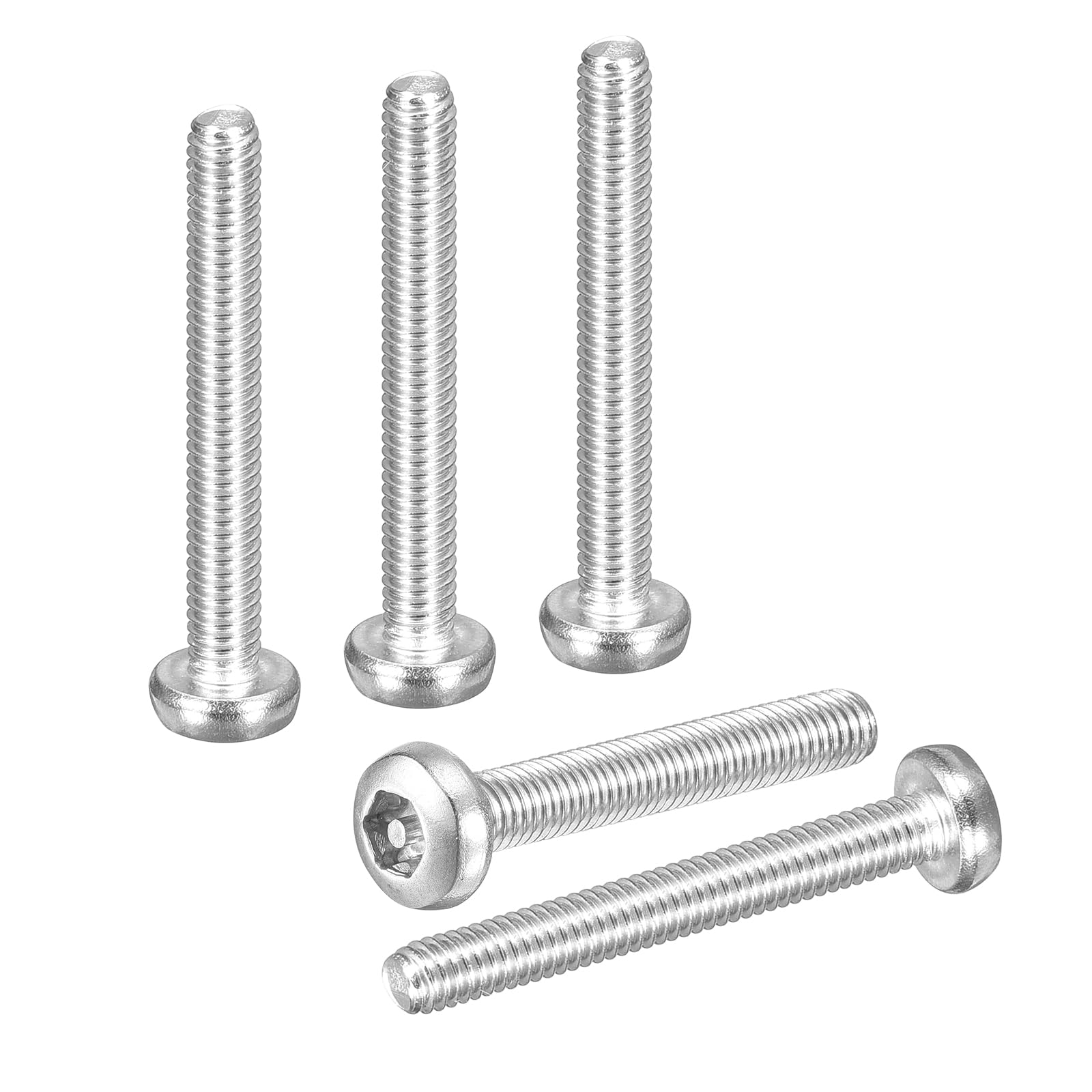 M4x30mm Pan Head Torx Security Screw - 40Pack - Good for Machinery - 304 Stainless Steel Tamper Proof Torx Security Fasteners - Silver Tone