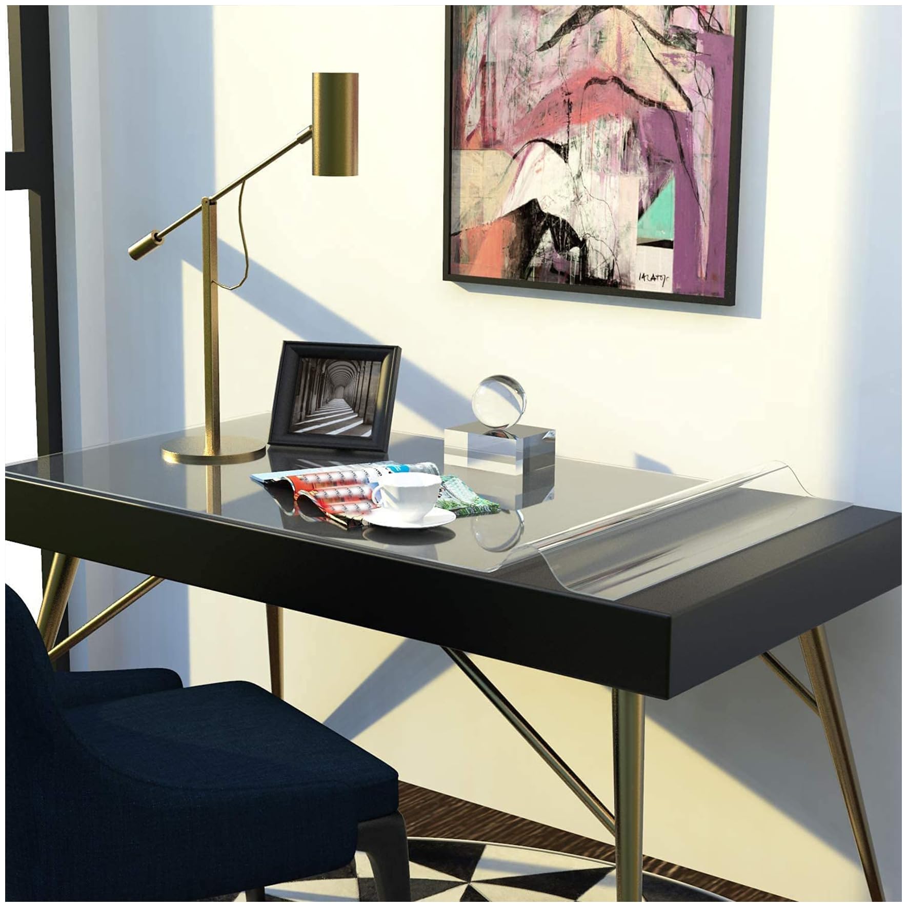 Rechteckig Transparente PVC Tischdecke Glasklar Tischfolie,Wasserdicht Hitzebest?Ndig Kratzfest Leicht Zu Reinigen Hochfest,Geeignet FüR KüChe Couchtisch Und Garten. 1mm-100x220cm