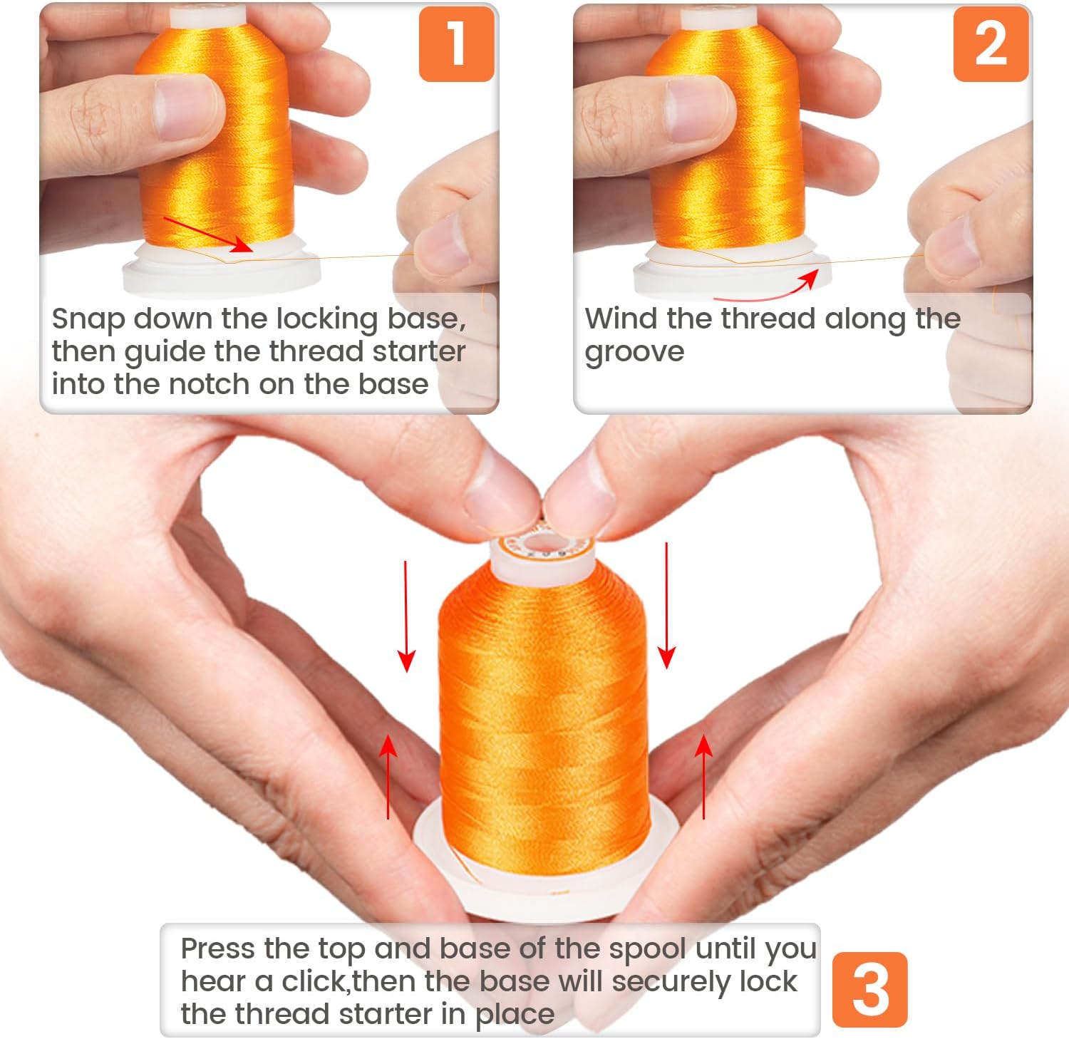 New brothread 64 Spools 1000M (1100Y) Polyester Embroidery Machine Thread Kit for Professional Embroiderer and Beginner Each Spool with Locking Base Resists Thread Tangling