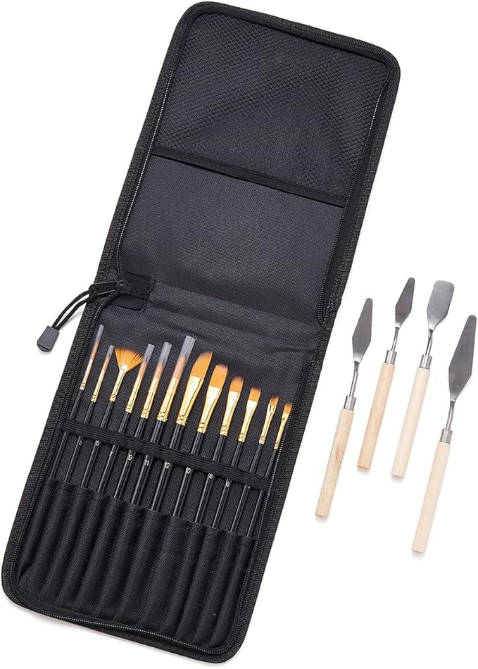 Professional Artist Paint Brush Set of 12 Painting Brushes Kit for Kids, Oil Paint