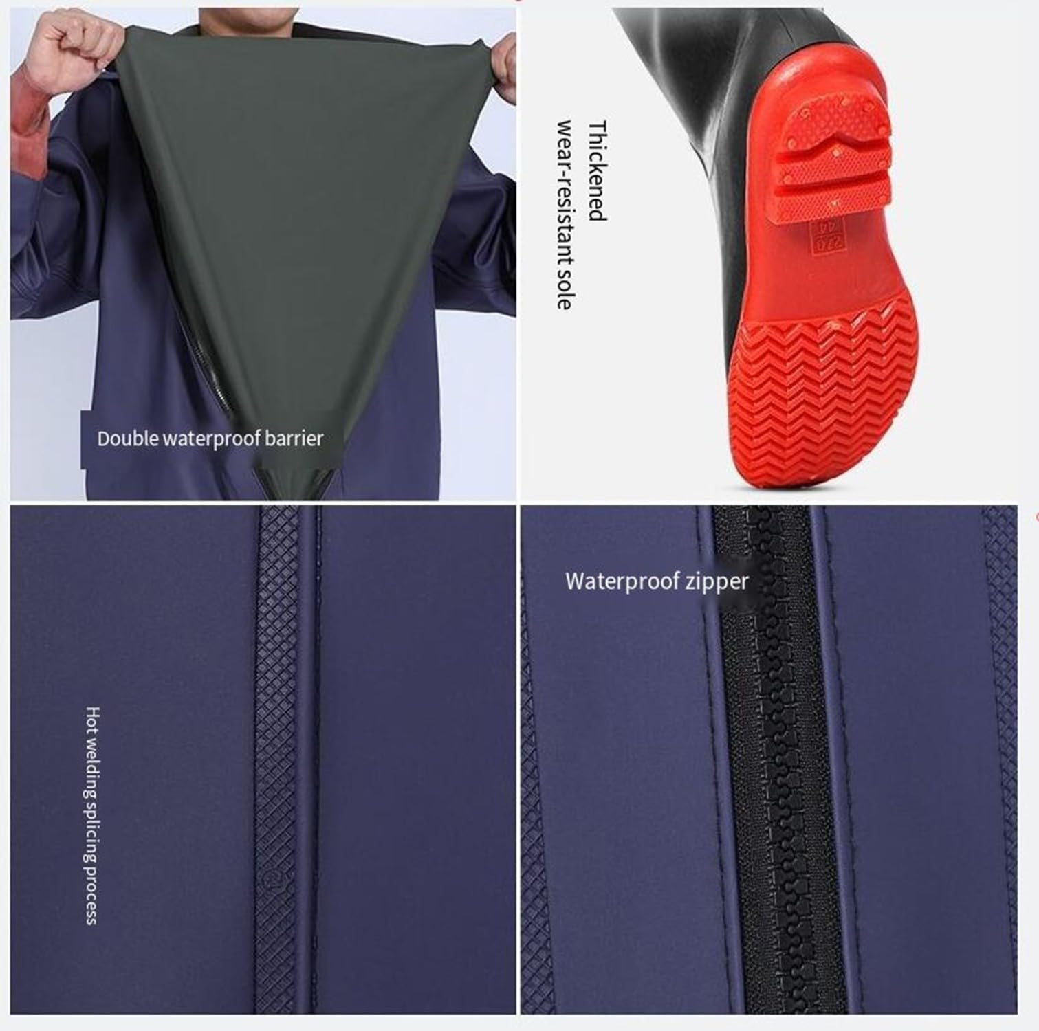 Vadeadores De Pesca,Vadeadores De Pesca para Hombres Impermeable, Vadeadores De Pecho para Adultos, Vadeadores De Pesca Y Caza con Bolsillo Y Colgador De Vadeador K,47