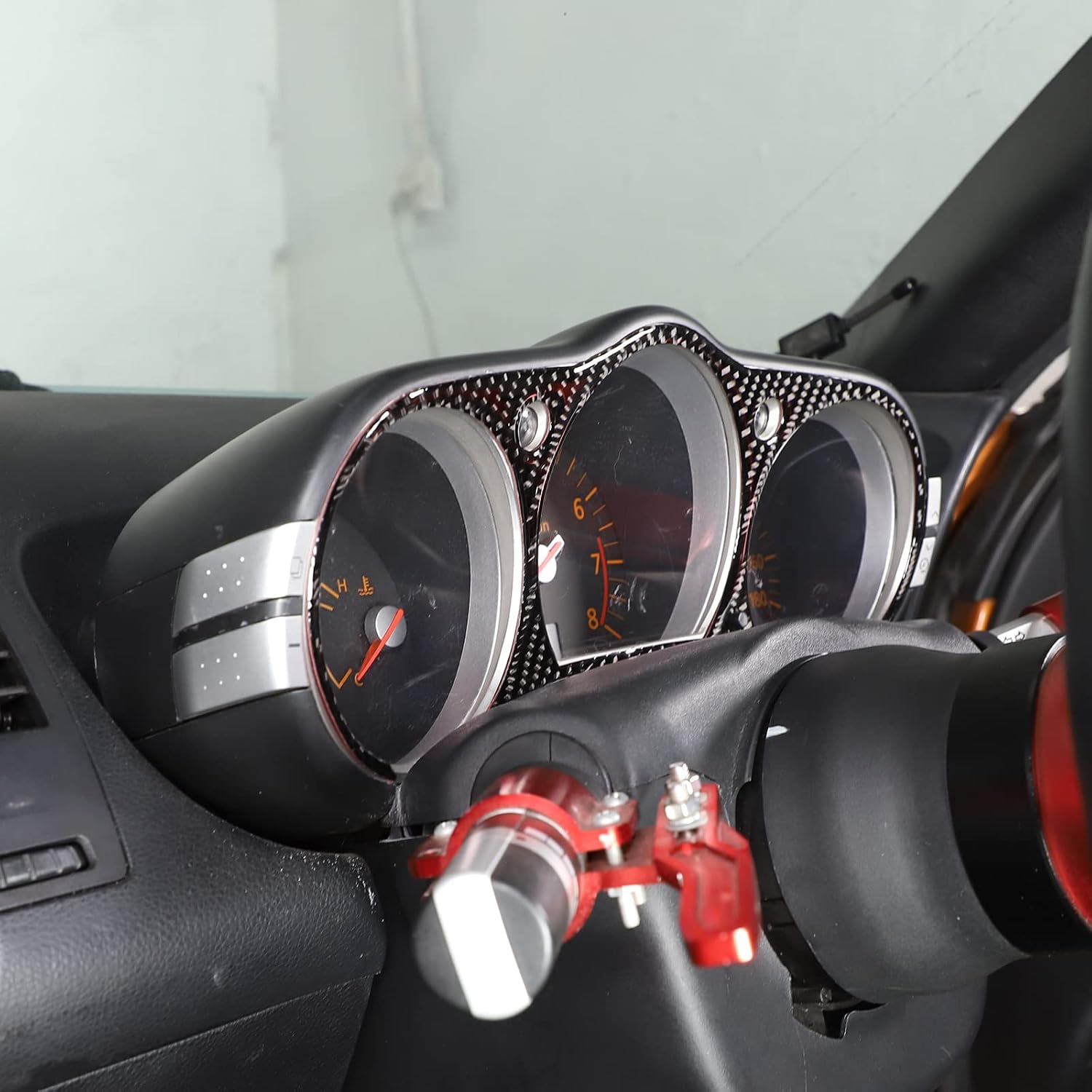 HAPPYHORSE Car Inner Carbon Fiber for Ni-ssan 350Z 2003-2006 Car Interior Carbon Fiber Decoration Sticker Accessories (LKLW-ASCF-2218)
