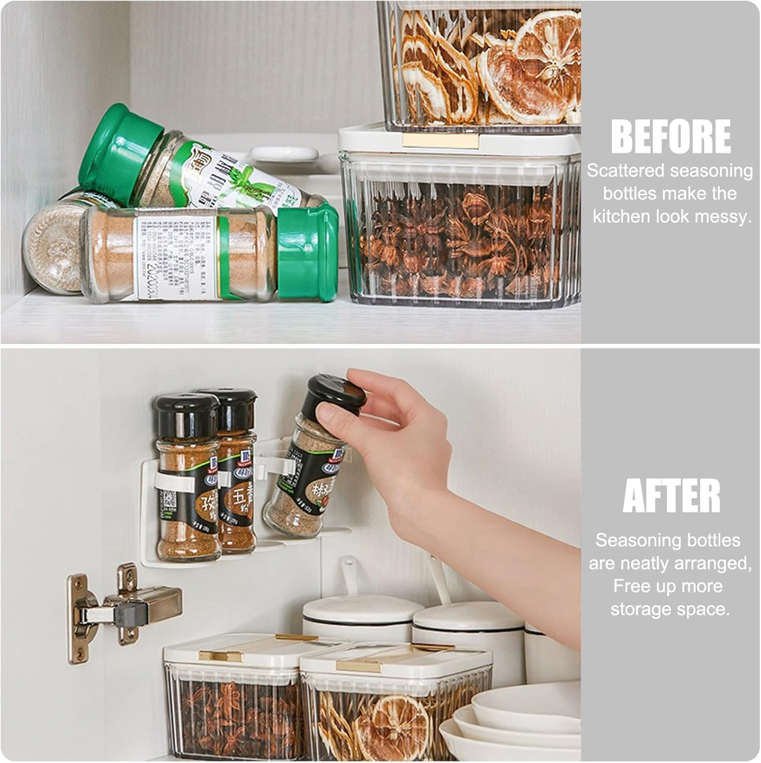 MURTISIDDH Bathroom Wall Self Adhesive 5 Grid Cosmetic Bottles Organizer, Wall-Mounted Row Storage Rack, Bathroom Shelf Basket 3