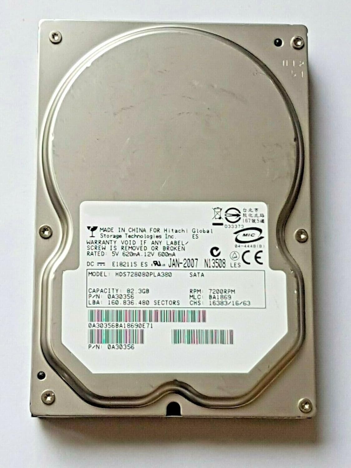 82 3 GB SATA HDS728080PLA380 7200 RPM 8MB 3 5 Hard Drive