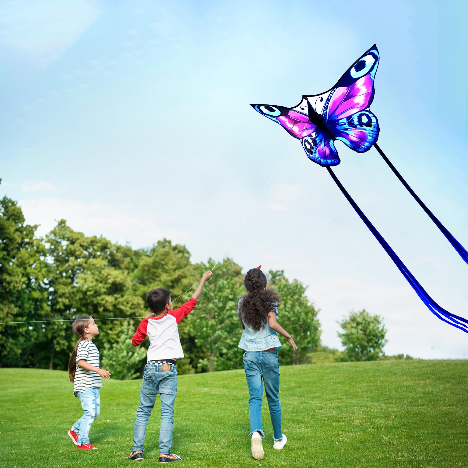 SGftre Colorido dragón mariposa fácil de volar juguete, dragón gigante para niños y adultos, juguete para exteriores de la familia de dragones de playa