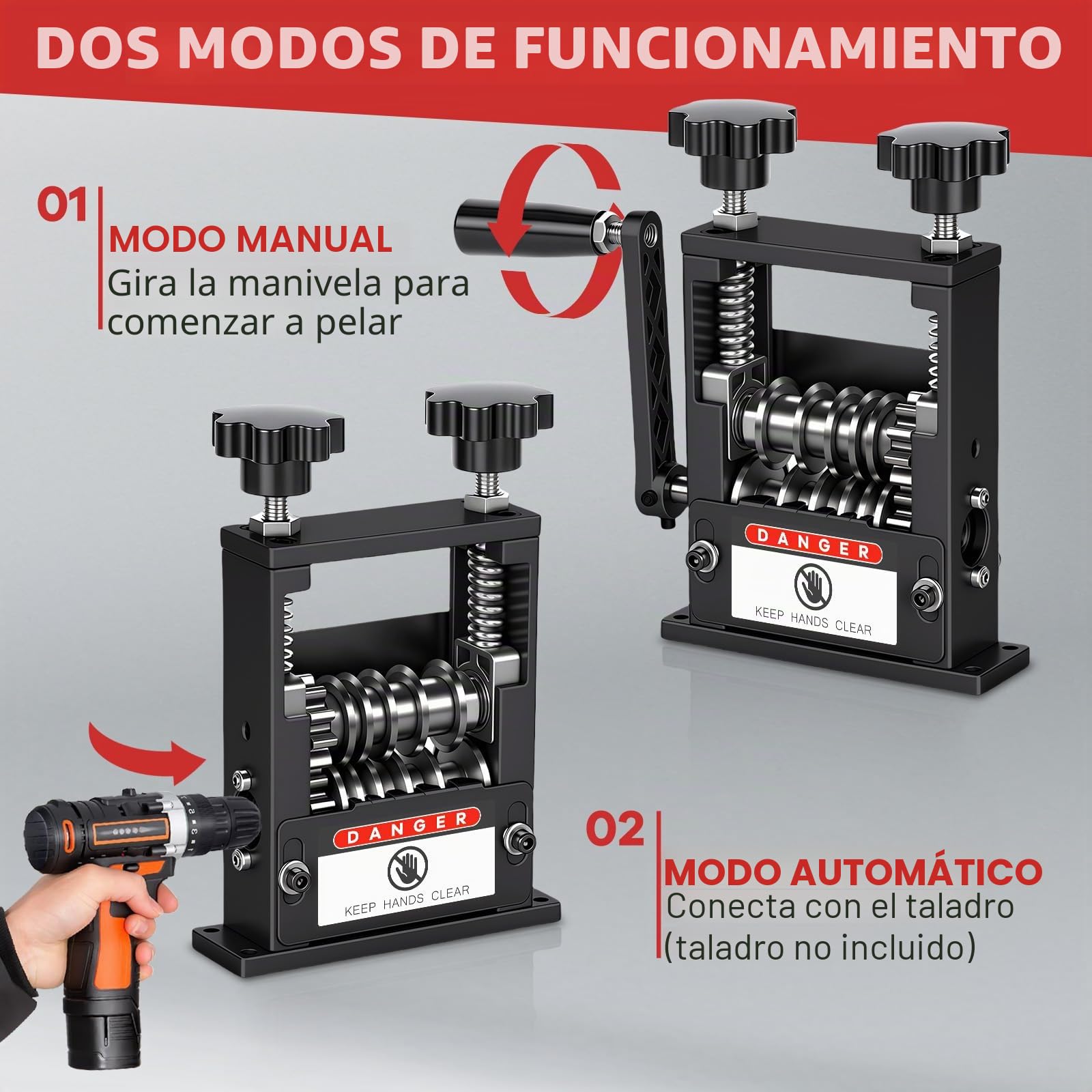Pelacables,Maquina de Pelar Cable de Cobre, Bekasa Maquina Pelacables Cobre Automático Manual con 6 Canales y 6 Cuchillas,3-17mm Máquina Peladora de Cables para Reciclar Chatarra de Cables | Con 6 canales y 5 cuchillas, una cuchilla adicional, herramienta