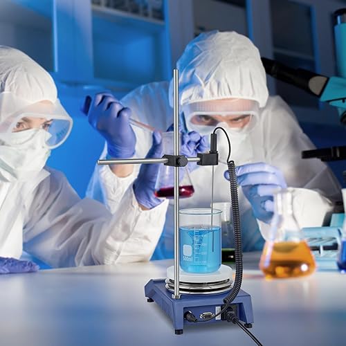 Miniatura 8 de VEVOR Agitador magnético placa caliente, máximo 644F644.0 F, placa caliente de 0-1500 RPM con agitador magnético, agitador de placa caliente de 20L