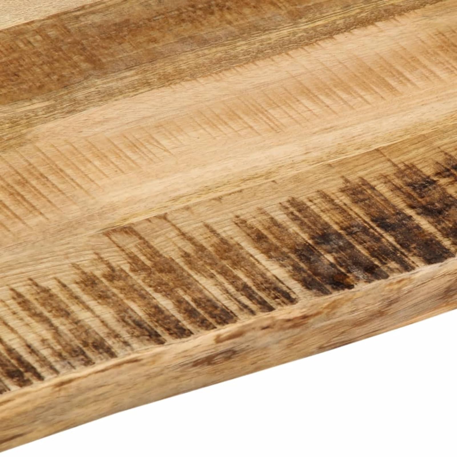 Gecheer Piano Tavolo Bordi Vivi 90x60x3,8cm Legno Massello Mango Grezzo