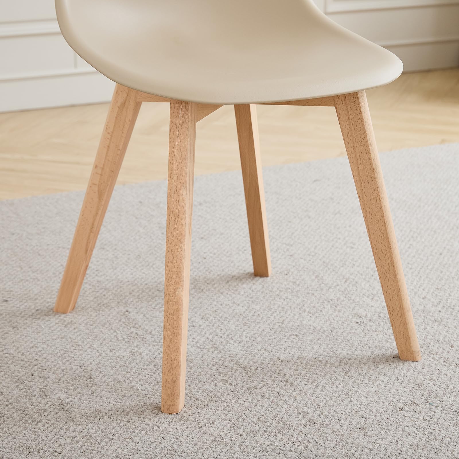 Set di 4 Sedie da Pranzo, Sedie da Ufficio, Gambe in Legno Massello di Faggio, Ideali per Sala da Pranzo, Cucina, Soggiorno, Bar (Cachi/4)