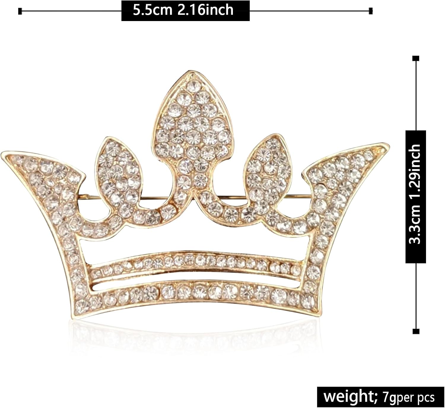 GBAHFY Crystal Rhinestone Princess Queen Crown Brooch Pin for Women - Tiara for Wedding Party Banquet Birthday image 5