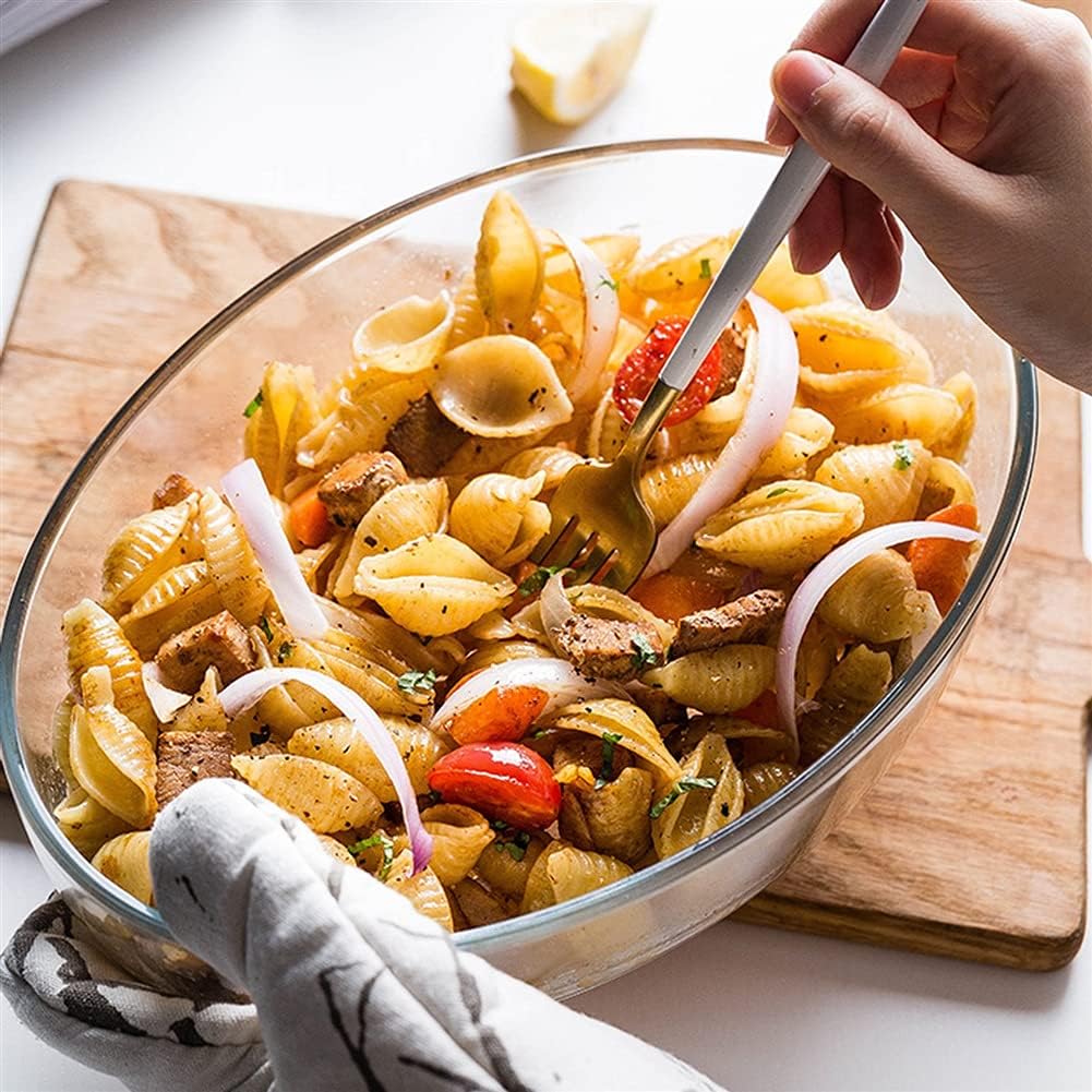 Baking Dish Round Glass Baking Dish, Oven to Table Casserole Dish - Baking Dishes for Cooking & Serving, Lasagna Pan Bakeware, Clear Bakeware (Color : A, Size : 2.1L) (B 1.5L)