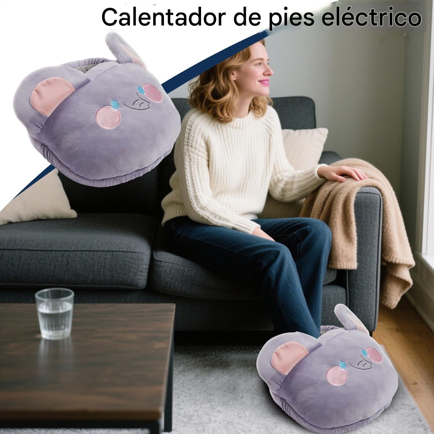 Calientapiés Eléctrico Zapatos de dibujos animados para invierno, mujeres, | Almohadilla USB calientapiés Niños Suave Peluche Eléctrico Cálido Interior Hogar