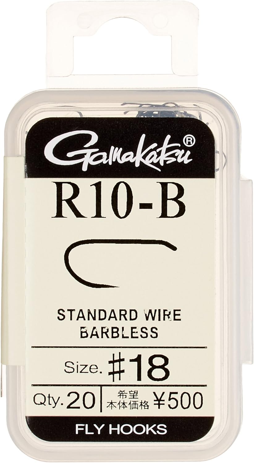 Gamakatsu 66141 Fly Hooks, R10-B, 20 Pieces, Flat Black, Various