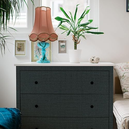 Miniatura 6 de WADILE - Papel tapiz autoadhesivo para despegar y pegar, papel adhesivo texturizado para muebles, papel tapiz de lino sintético, de vinilo, verde