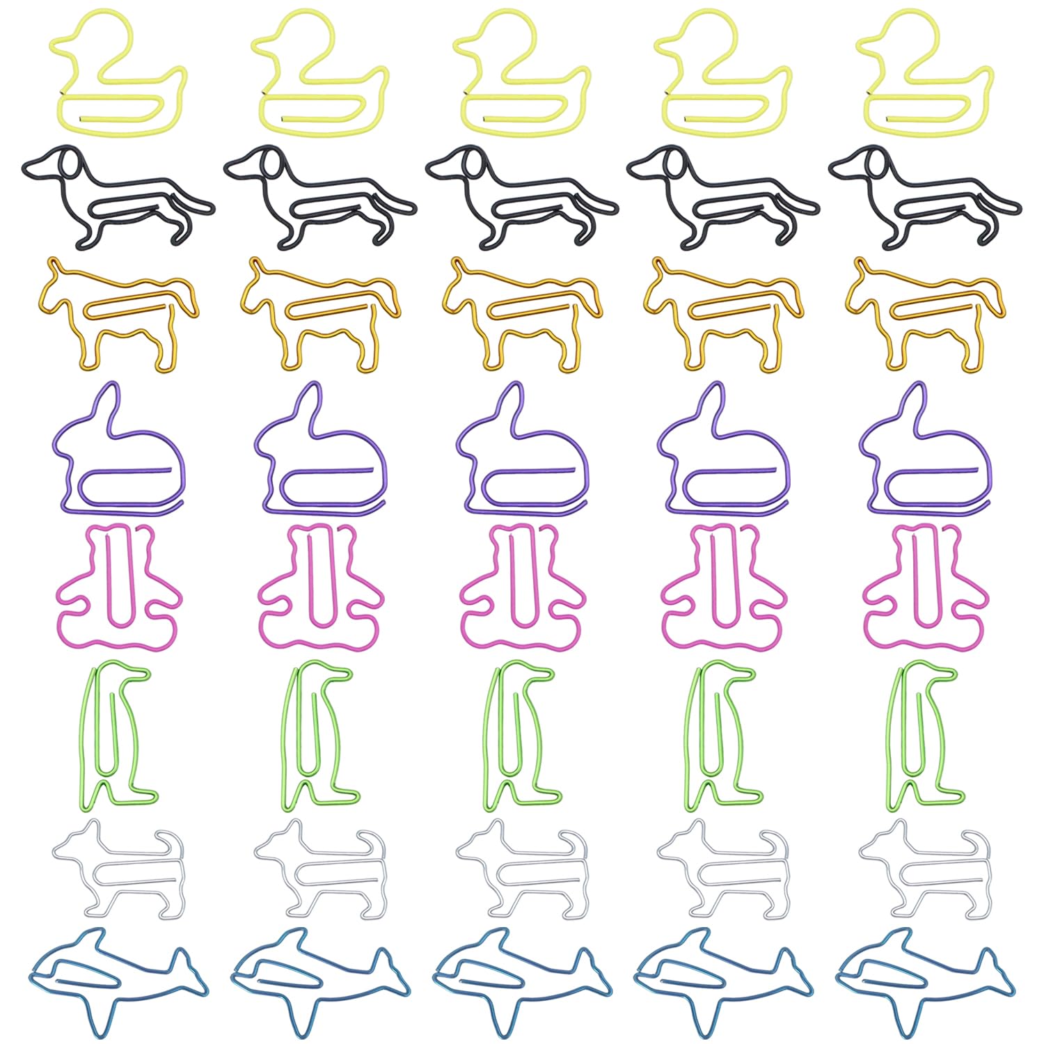 Ejufns Color 40 Paper Clips, Cute Animal Shapes, Fun Office Stationery, Suitable For File Classification And Note Marking.