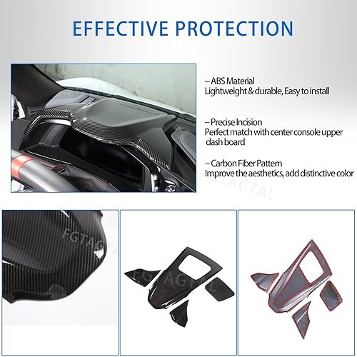 Miniatura 4 de Cubierta de panel de instrumentos interior superior para Chevrolet Corvette C8 Stingray 2020-2024, marco decorativo de tablero de instrumentos de